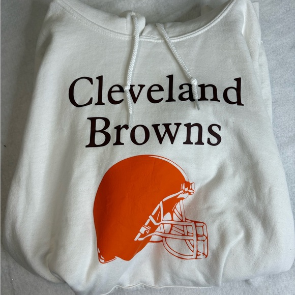 Cleveland Browns Gildan Heavy Blend Hoodie Size Large White NFL Sweatshirt - Picture 3 of 6